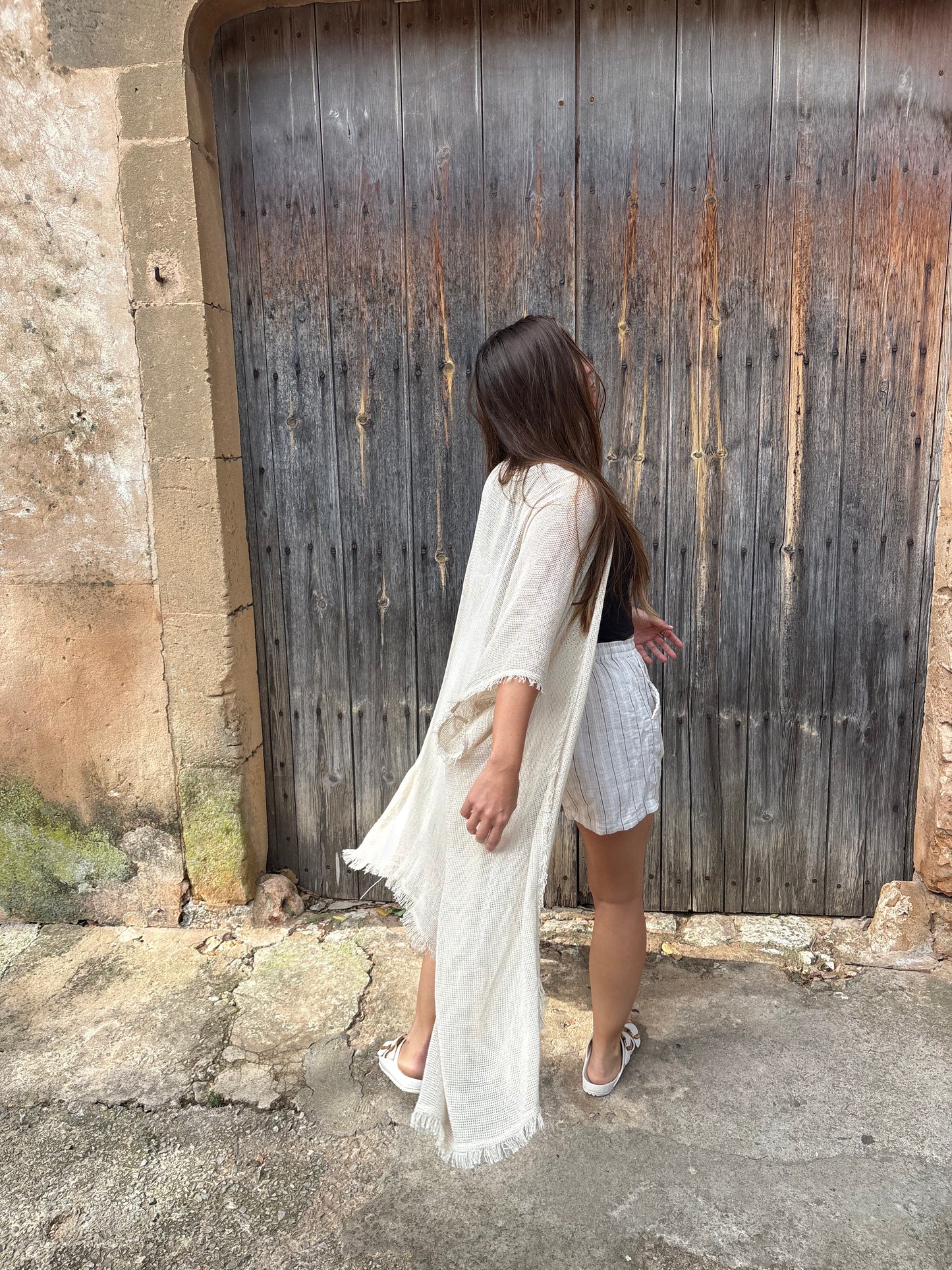 Fishnet Long Beach Kimono