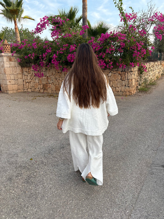Tulip Trousers - White Nettle